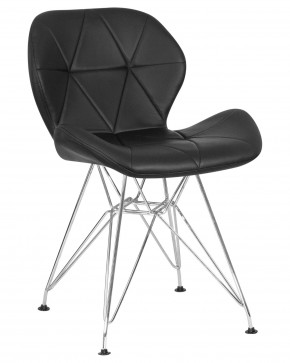 Стул обеденный DOBRIN BUTTERFLY CHROME, ножки хром, цвет чёрный в Верхней Пышме - verhnyaya-pyshma.ok-mebel.com | фото