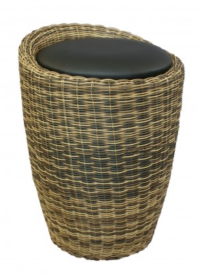 Табурет с местом для хранения LM-1100Rattan, чёрный в Верхней Пышме - verhnyaya-pyshma.ok-mebel.com | фото
