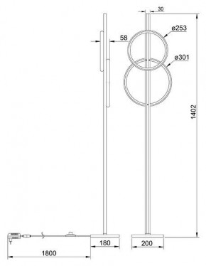 Торшер Arte Lamp Fluido A3913PN-24BK в Верхней Пышме - verhnyaya-pyshma.ok-mebel.com | фото 2