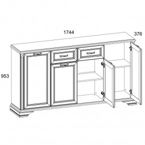 Тумба 4D1S, MONAKO, цвет Сосна винтаж/дуб анкона в Верхней Пышме - verhnyaya-pyshma.ok-mebel.com | фото 2