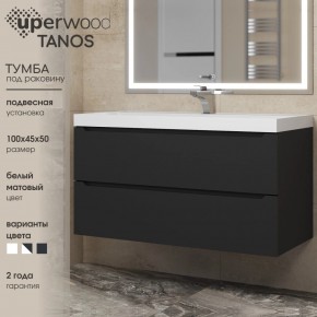 Тумба под раковину Uperwood Tanos 100 см, подвесная, черная матовая в Верхней Пышме - verhnyaya-pyshma.ok-mebel.com | фото 3