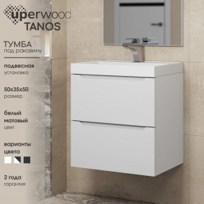 Тумба под раковину Uperwood Tanos 50 см, подвесная, белая матовая в Верхней Пышме - verhnyaya-pyshma.ok-mebel.com | фото 6
