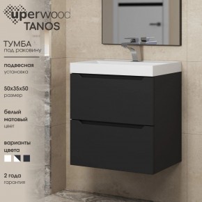 Тумба под раковину Uperwood Tanos 50 см, подвесная, черная матовая в Верхней Пышме - verhnyaya-pyshma.ok-mebel.com | фото 4