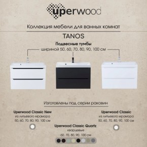 Тумба под раковину Uperwood Tanos 70 см, подвесная, белая/графит в Верхней Пышме - verhnyaya-pyshma.ok-mebel.com | фото 10
