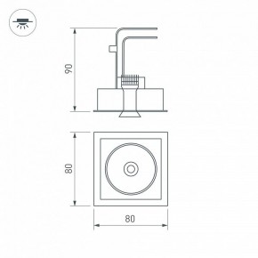 Встраиваемый светильник Arlight CL-SIMPLE-S80x80-9W Warm3000 (BK, 45 deg) 028149 в Верхней Пышме - verhnyaya-pyshma.ok-mebel.com | фото 9