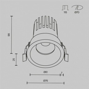 Встраиваемый светильник Maytoni Dip DL117-15W-2.7K-B в Верхней Пышме - verhnyaya-pyshma.ok-mebel.com | фото 2
